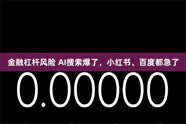 金融杠杆风险 AI搜索爆了，小红书、百度都急了